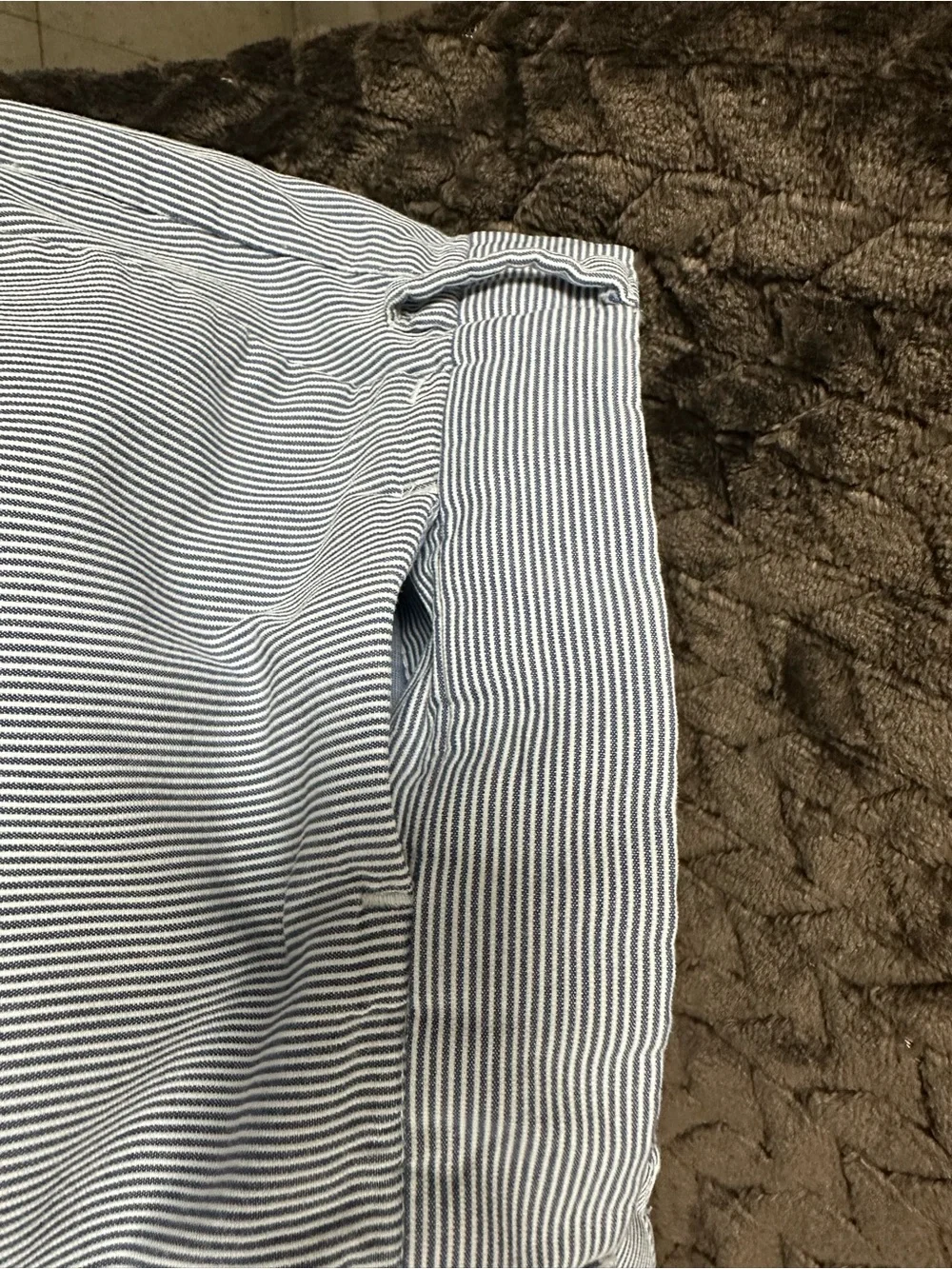 Polo by Ralph Lauren Light Blue Flat-Front Shorts Fine Seersucker